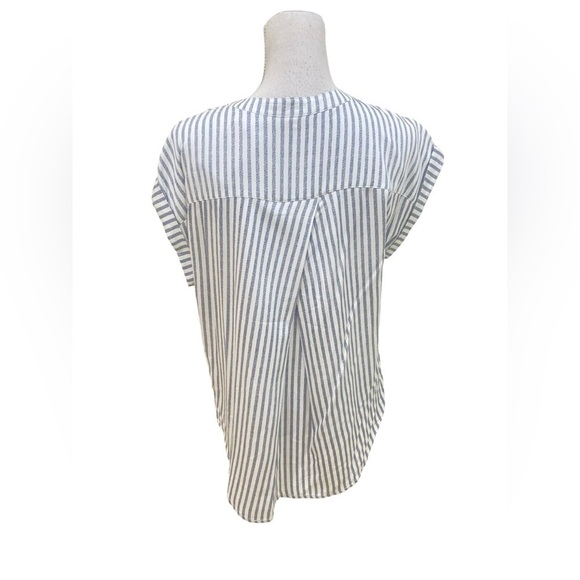 NWT Rag Poets 2 piece striped blue & white cropped pant &  cap sleeve top medium - Picture 10 of 16